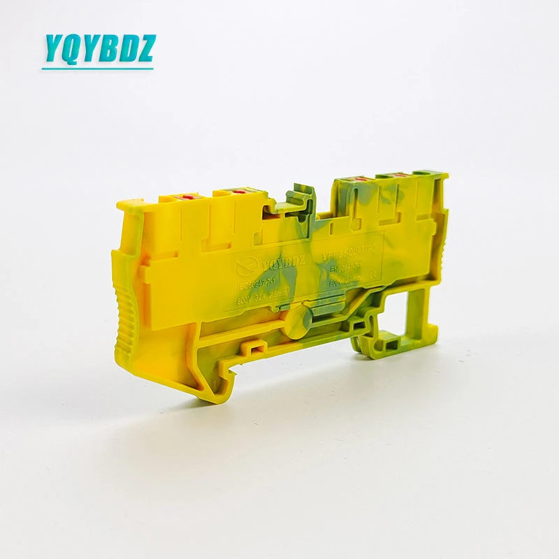 Double-Inlet and Double-Outlet Spring Cage Type PT2.5quattro-PE Grounding Terminal Block