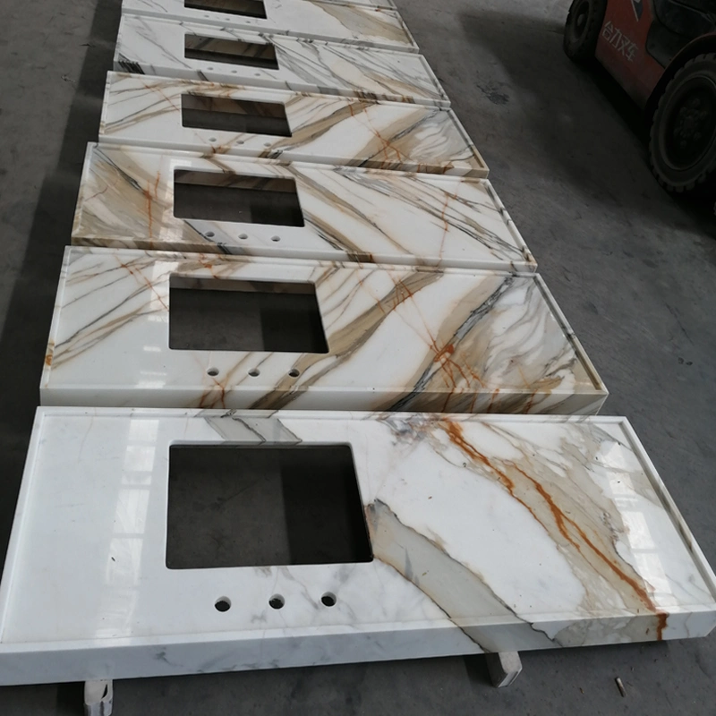 Luxury Customized Calacatta Gold Marble for Countertop/Reception Table/Bar Table