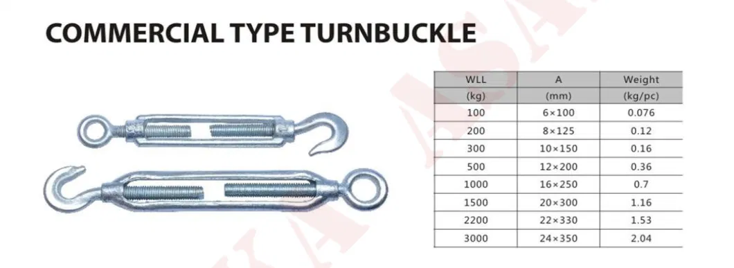 Asaka Large Size Commercial Cable Turnbuckle