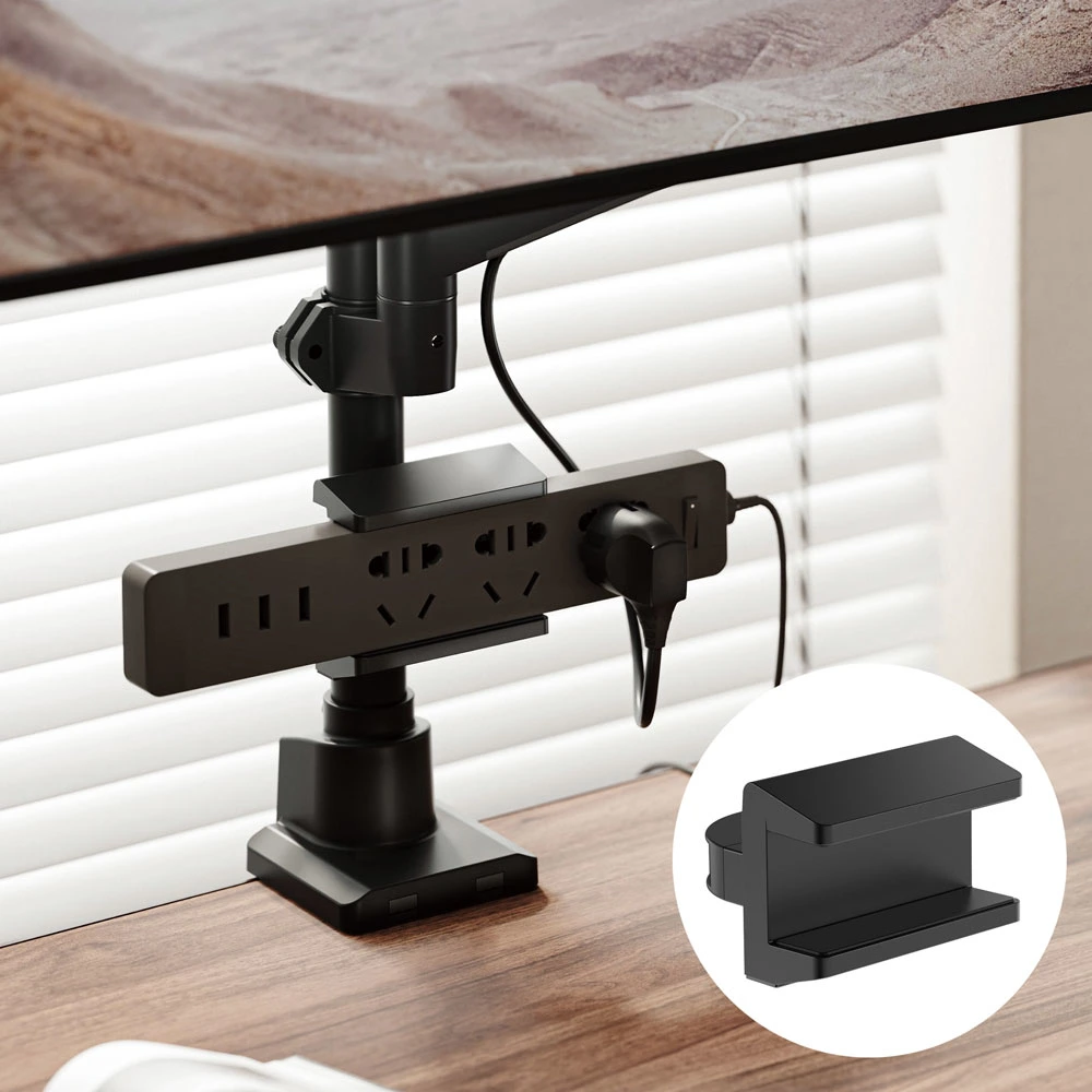 Universal Office Desk Wire Clamp Organizer Clamp Base Pole-Mounted Power Strip Holder