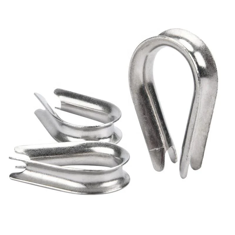 High Strength Professional Rigging Hardware Nylon Rope Thimble SS304 Stainless Rope Cable D Ring Wire Thimble