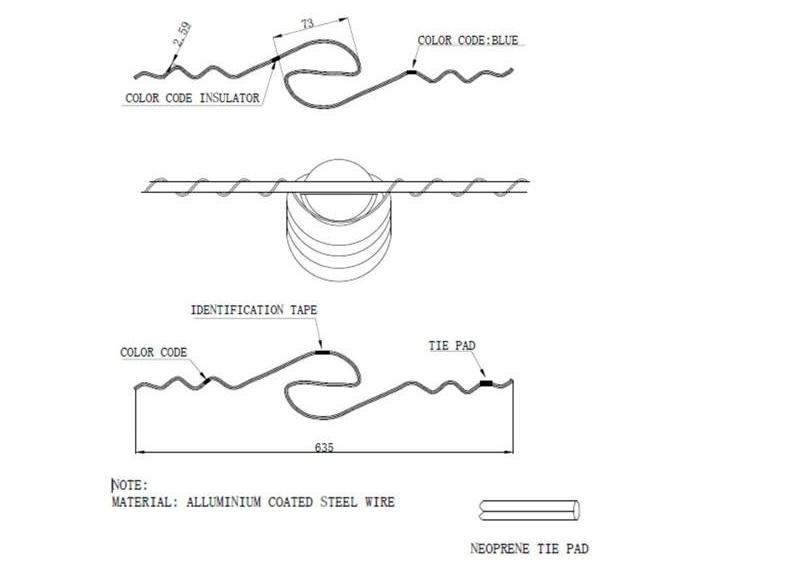 Hot Selling High Quality Manufacturer Helical Top Tie/ Preformed Single Side Tie for Overhead Line with Galvanized Steel Wire