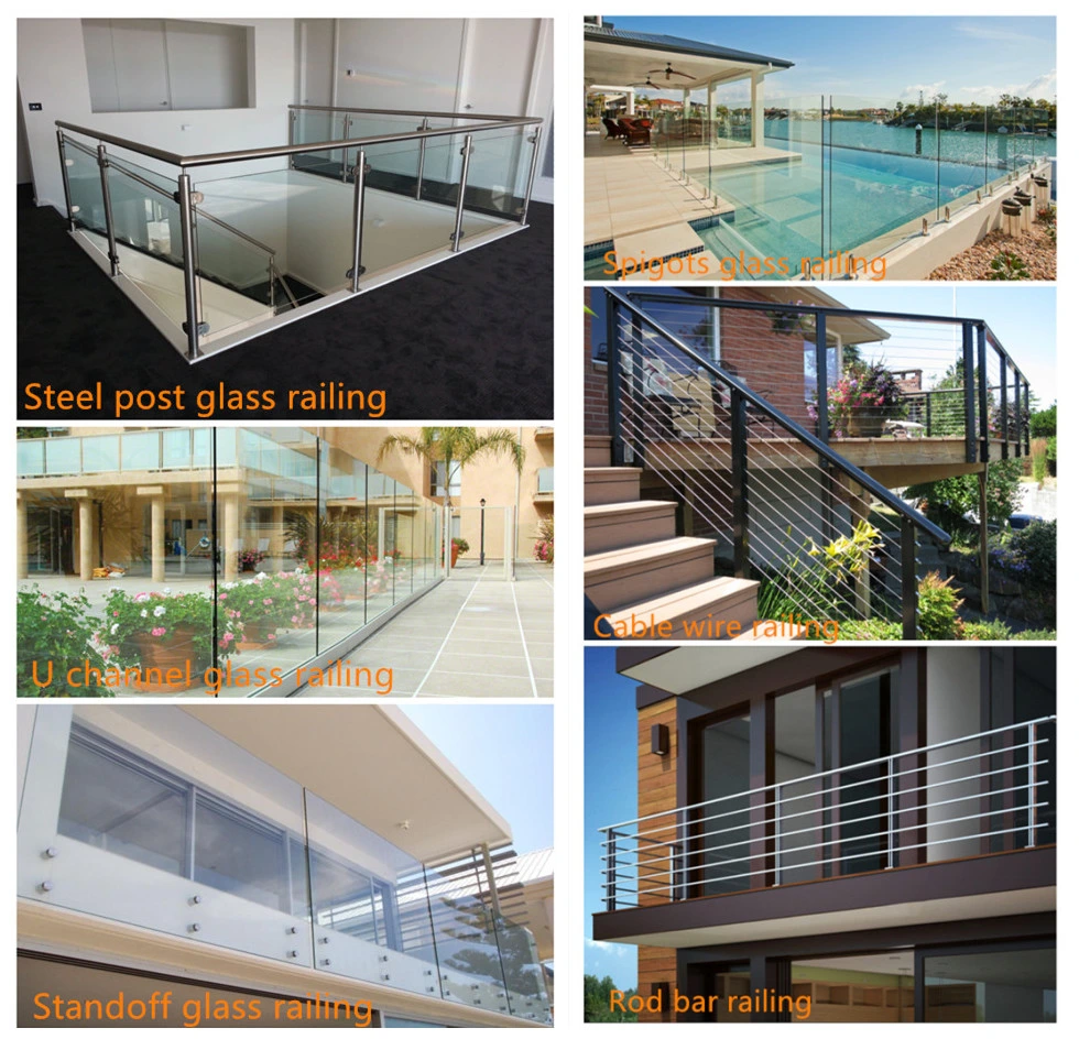 Stainless Steel Handrail Post Kits Glass Balustrade Hardware Modern Design for Balcony Tempered Safety Glass Fixing Balustrade