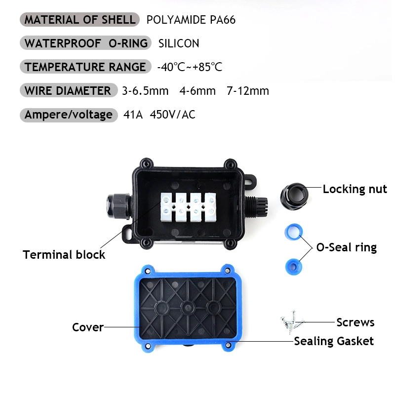 Waterproof IP68 S Size Terminal Block 2-Way Junction Box