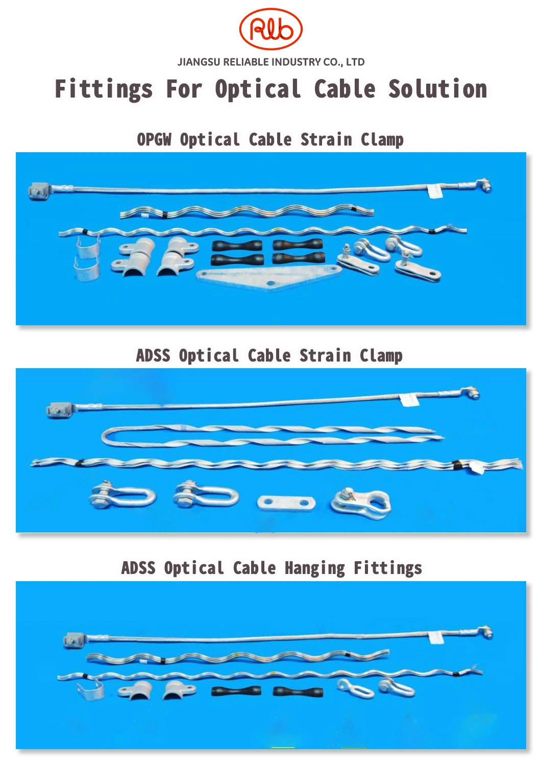 Aluminum Clad Steel Insulated Hanging Fittings for Opgw/ADSS Optical Cable