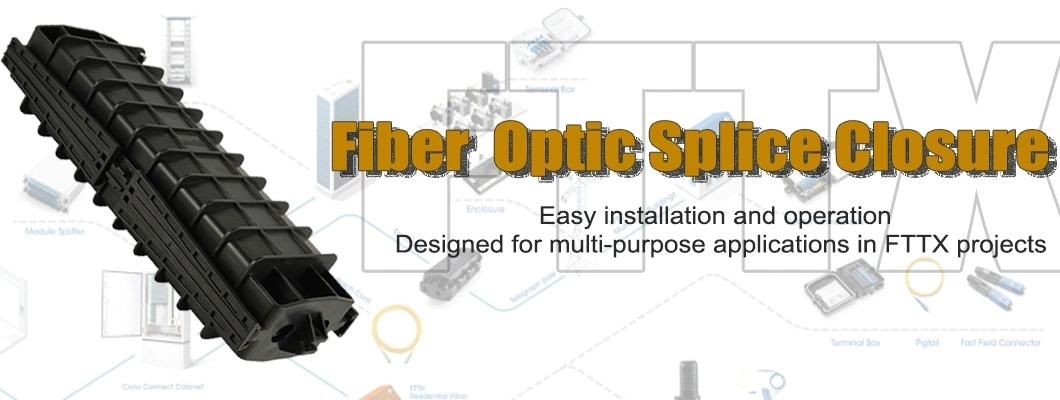 Fiber Optic Splice Closure Box for Optic Cable Joints IP68 PP 24 48 Port Enclosure Fiber Optic Splice Closure