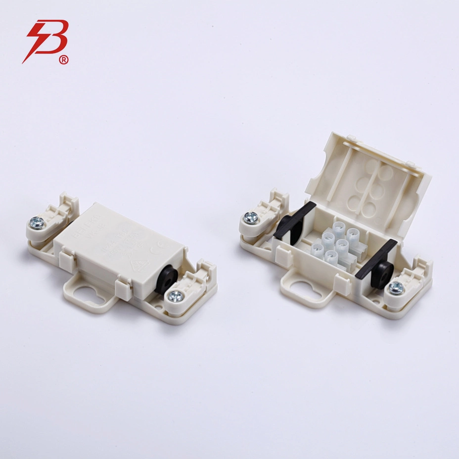 IP44 2 Way Plastic Waterproof Electrical Junction Box for 450V 17.5A Terminal Block