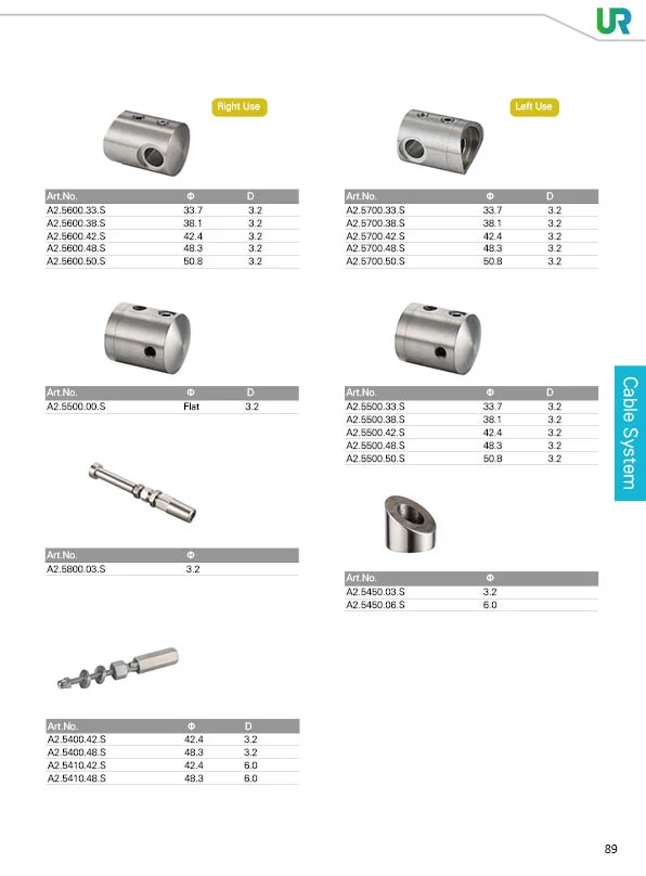 High Quality Stainless Steel Cable Railing Hardware for Metal Posts