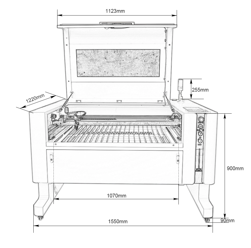 1080 CO2 Laser Engraving and Cutting Machine