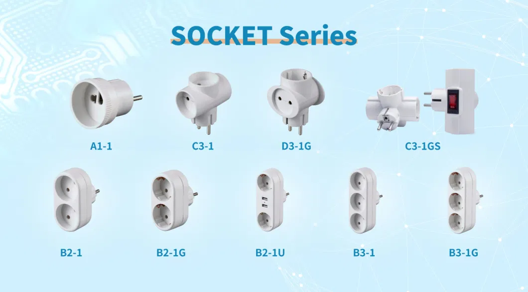EU Multi Outlet Universal 16A Socket Conversion Plug Adapter