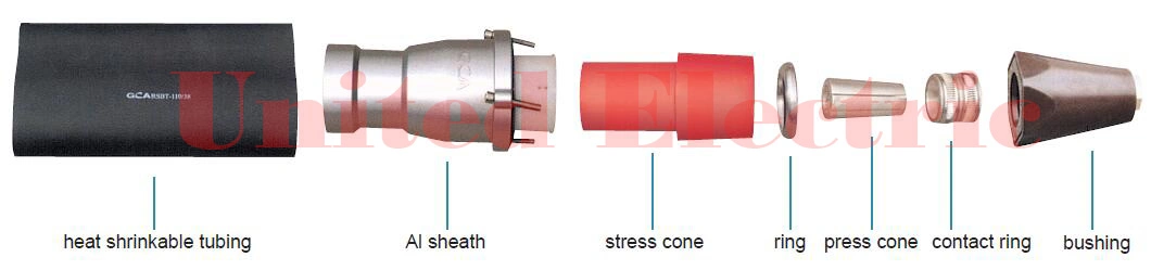 CBN35-2S# 11kV 12kV 15kV 24kV 25kV 33kV 35kV 36kV 40.5kV 42kV 52kV 800A MV Three Core Copper Wire Screen SWA MV Inside Cone GIS Plug-in Termination