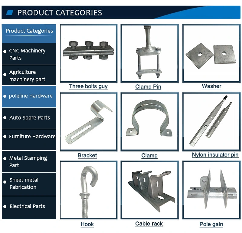 USA Standard Overhead Line Fitting 3 Bolts Cable Clips Suspension Power Accessories Clamp