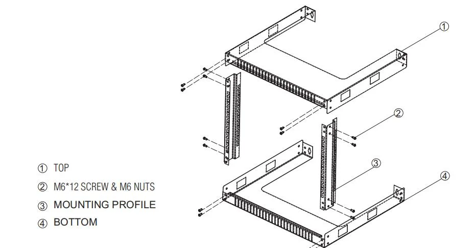 19&prime;&prime; Network Wall Mount Network Rack with Cable Entry