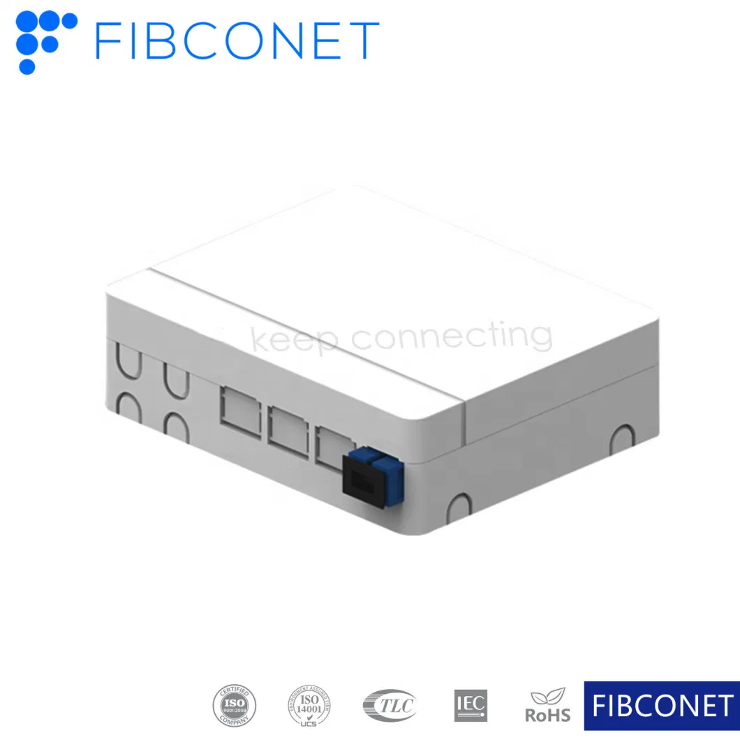 FTTH Indoor 4 Port Fiber Optic 86 Face Mini Termination Wall Outlet Box