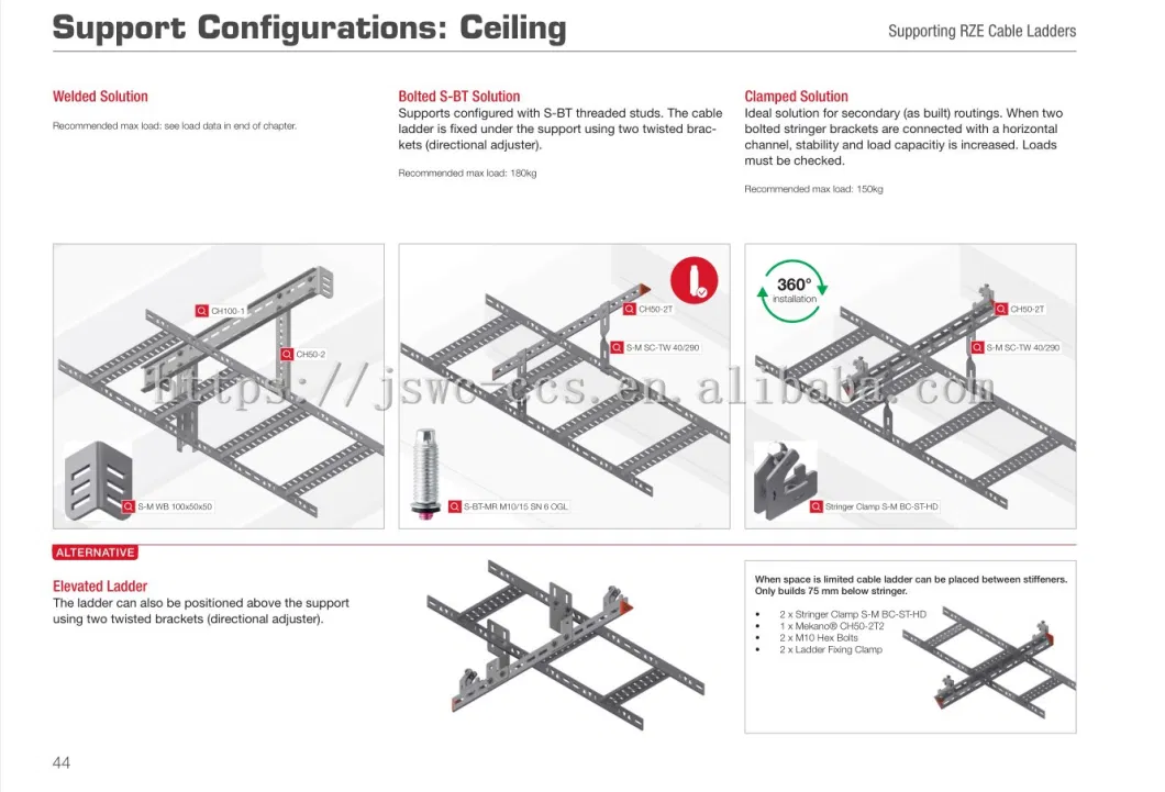 Outdoor Fire Rated Proof Cable Ladder Rack Zinc Coated 80um Tray Support Systems Price List 2019 with Various Dimensions