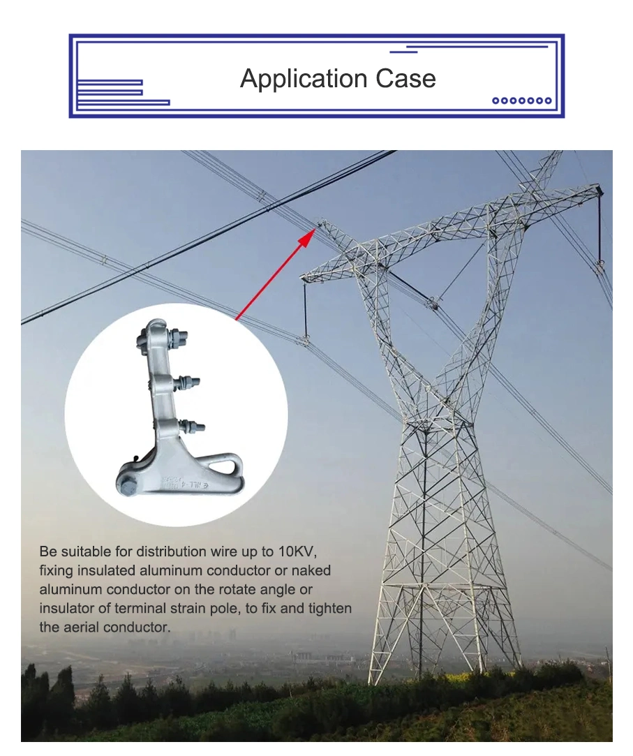 Aluminum Bolted Strain Tension Power Optical Cable Clamp for Overhead Power Line