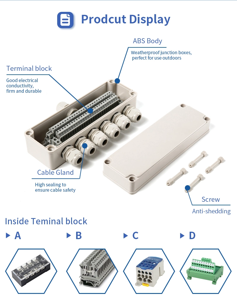 Plastic Electric Motor Waterproof IP67 pH-10p Junction Box with Terminals