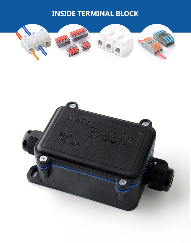 Waterproof IP68 S Size Terminal Block 2-Way Junction Box