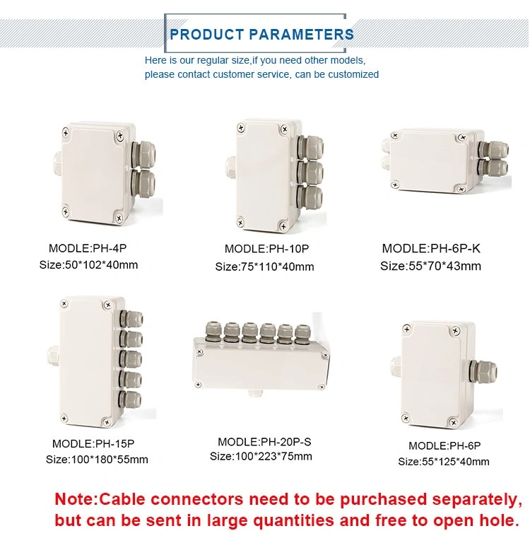 Plastic Electric Motor Waterproof IP67 pH-10p Junction Box with Terminals