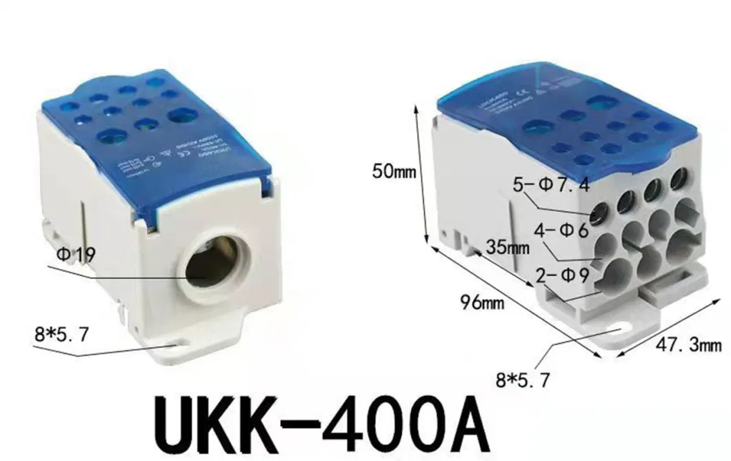 Ukk DIN Rail Distribution Box Juction Box Terminal Block 80A/125A/200A/400A/500A