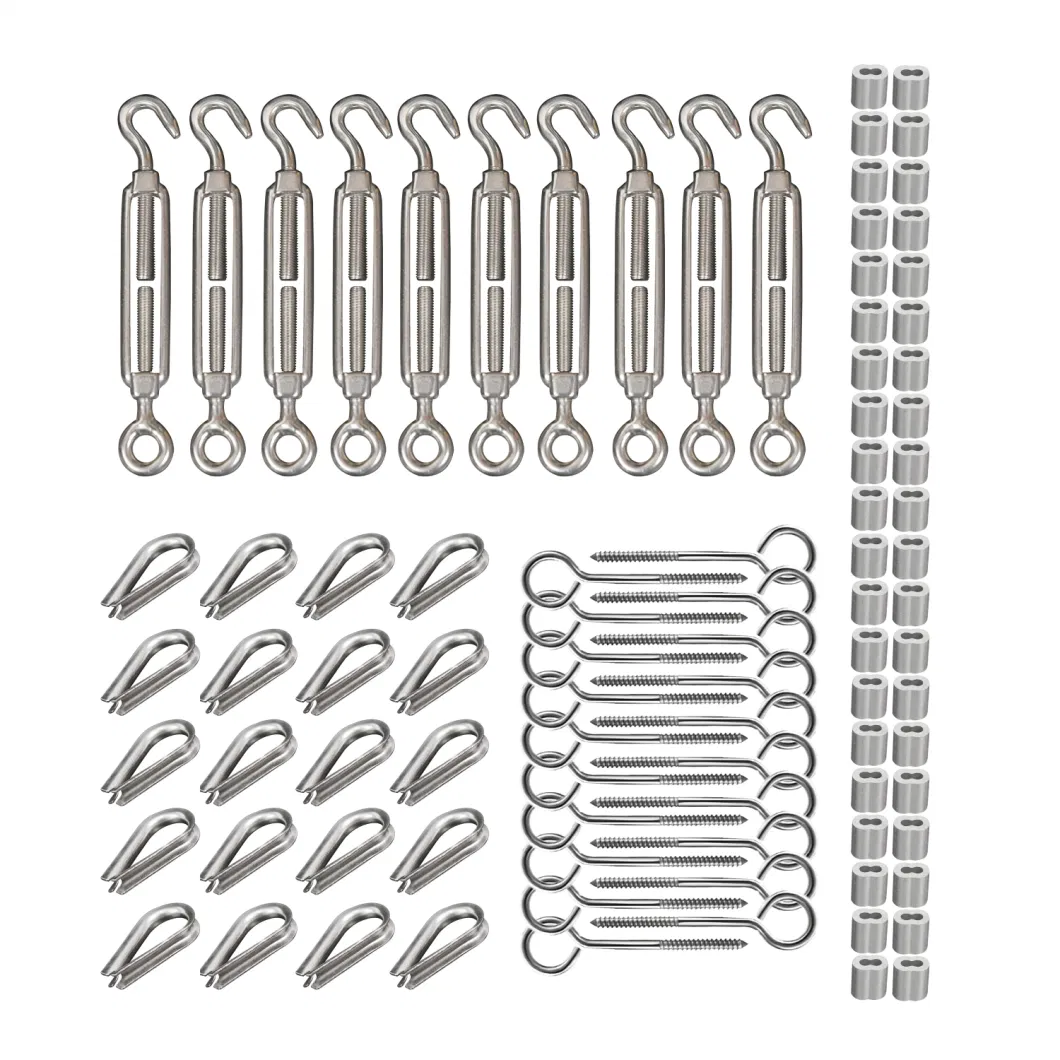 OEM 1/16&quot; Stainless Steel Cable Railing Hardware Kit for Wood Post