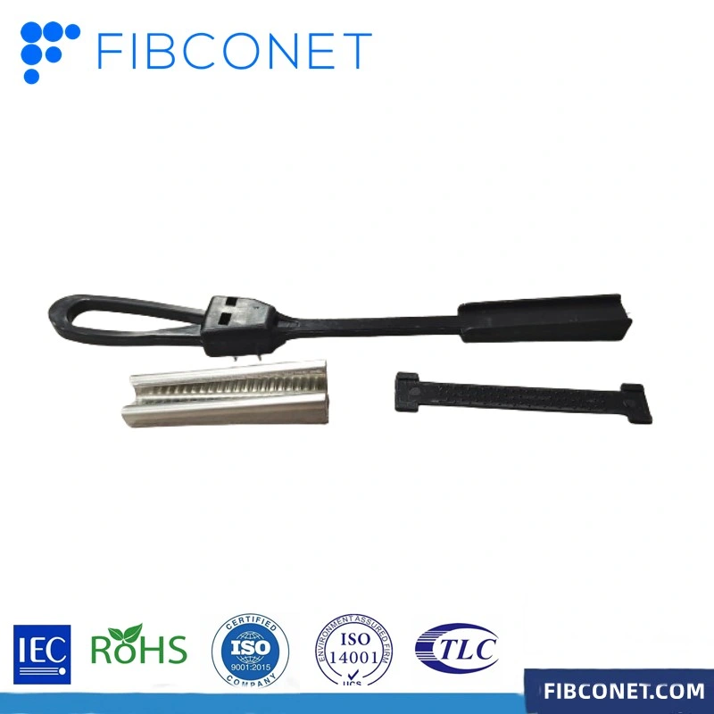 FTTH High Tension Strength Plastic Metal Wire Cable Optical Fiber Optic Drop Cable Clamp