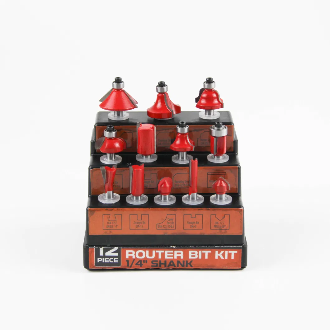 12PCS Router Bit Set for Routing Wood Cutting Wood in Plastic Box