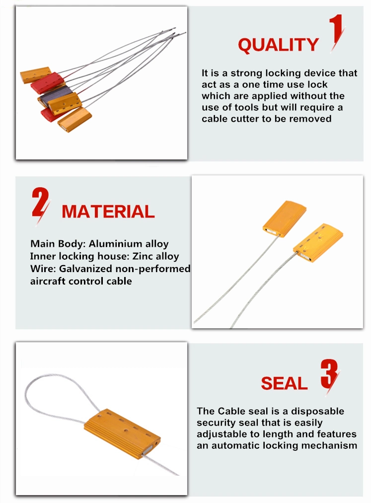 Metal Cable Seal Tightening Type Cable Ties Steel Wire Container Security Seals