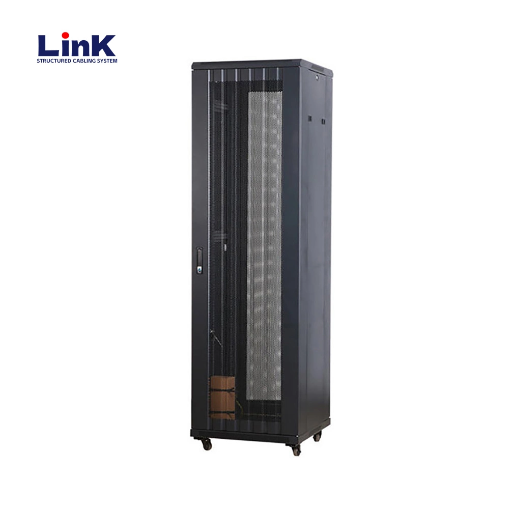 Heavy Duty Data Center Server Rack with Lockable Removable Side Panels and Dual Cable Management Rails
