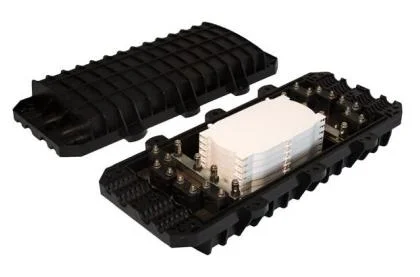 4 Inlets 4 Outlets Inline Fiber Optic Splice Closure 24cores (F527) Outdoor Horizontal Type Joint Closure Box