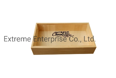 Unfinished Wooden Chocolate Bar Packing Box with Glass Window