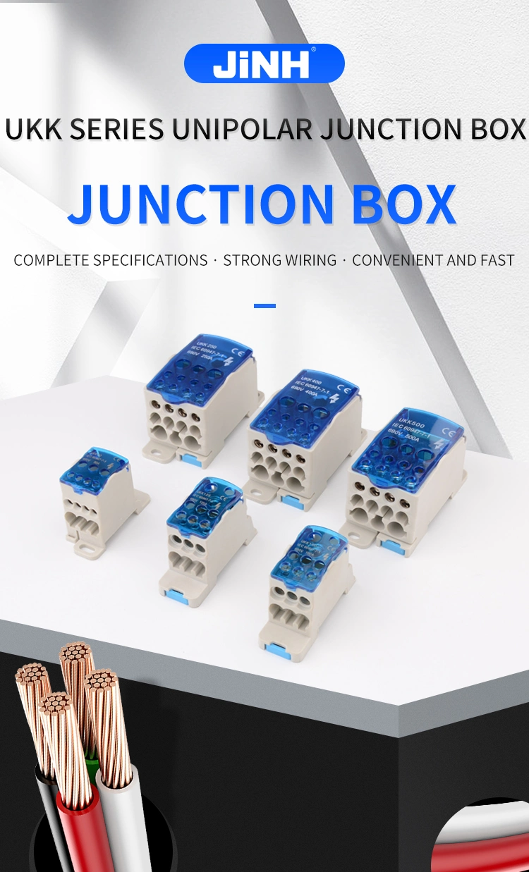 DIN Rail Distribution Box Block One in Multiple out Ukk 80A Power Universal Electric Wire Connector Junction Box Terminal Block