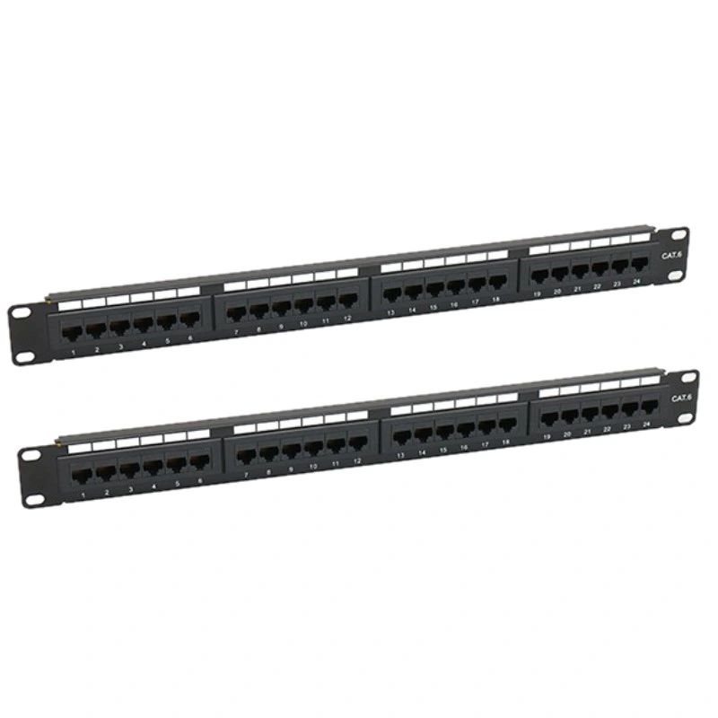 UTP CAT6 Patch Panel 24 Port Outlet 180&deg; Rack Ethernet Network Patch Panel 19 Inch Server Rack