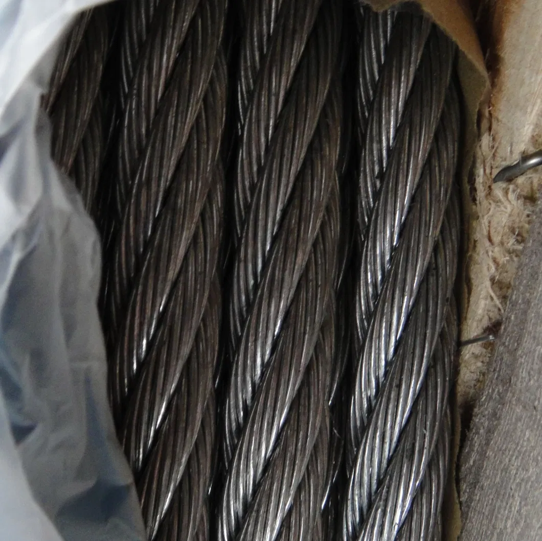 Electric Galvanized 6X24+7FC Fiber Core 33 Yds Roll Package Steel Wire Rope Soft Cables