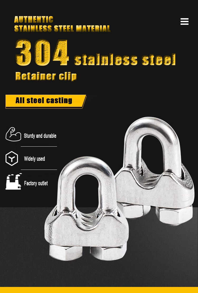 Stainless Steel 304 U-Type Wire Rope Clip Cable Clamp Rigging Hardware