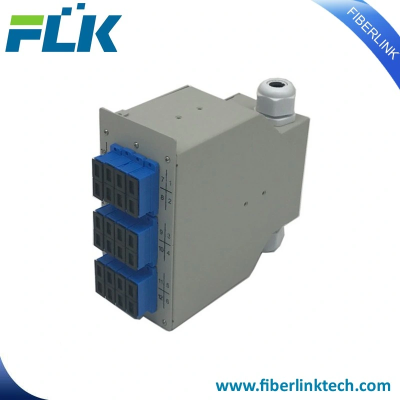 Mini Patch Panel ODF 24*Sc Ports LC FC St DIN Rail Mounted Splice Closure Junction Metal Fiber Terminal Box