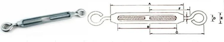 Screw Wholesales Cable Railing Heavy Duty Korean Type Turnbuckle with Eye &amp; Eye