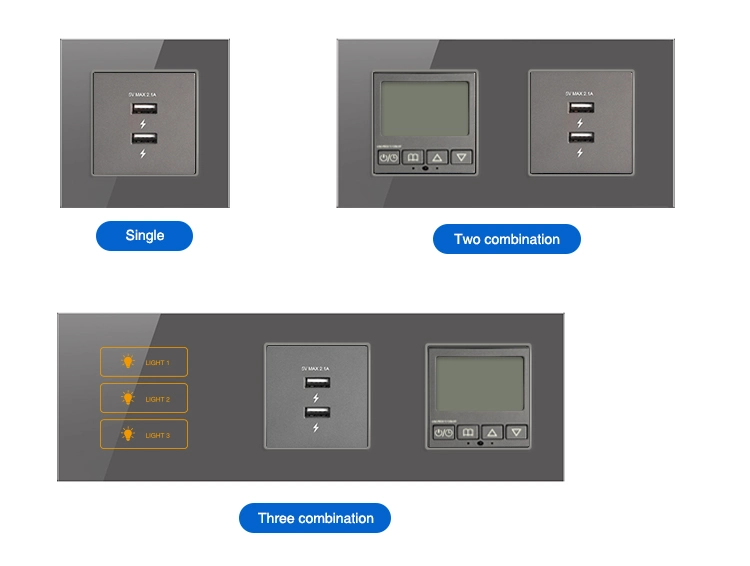 2 Port Type USB Interface Outlet UK Standard Hotel Double Wall Socket