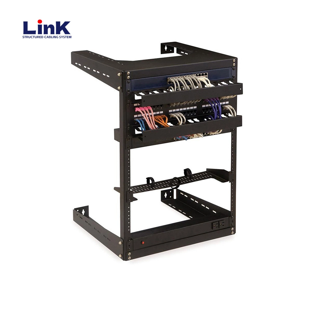 Open Frame Server Rack Network Equipment Rack with Casters, Levelers, Cable Management