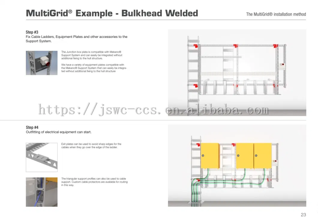 Outdoor Fire Rated Proof Cable Ladder Rack Zinc Coated 80um Tray Support Systems Price List 2019 with Various Dimensions