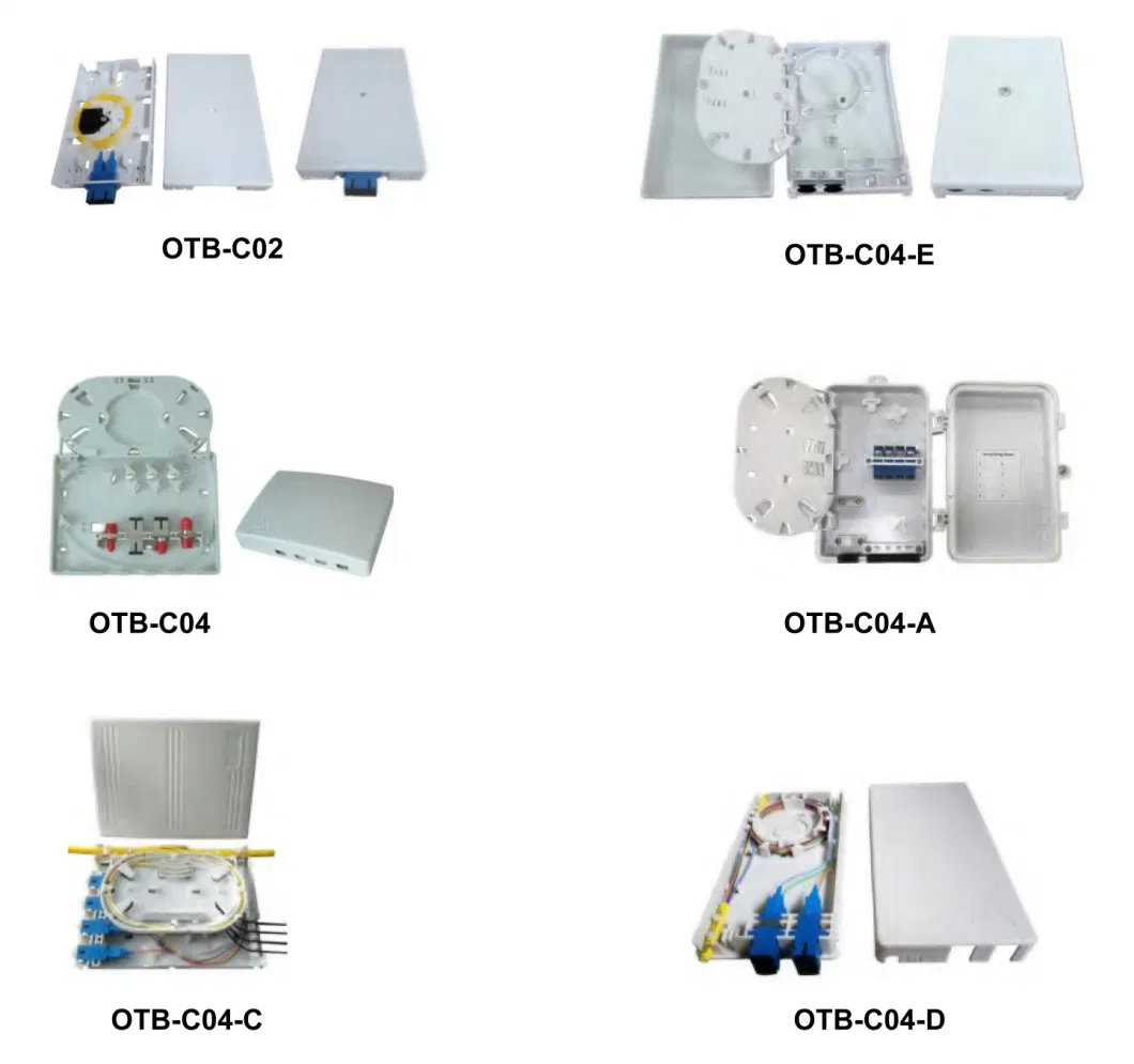 FTTH Drop Cable Box 4 Sc Simplex 4 Fibers Optical Fiber Terminal Box