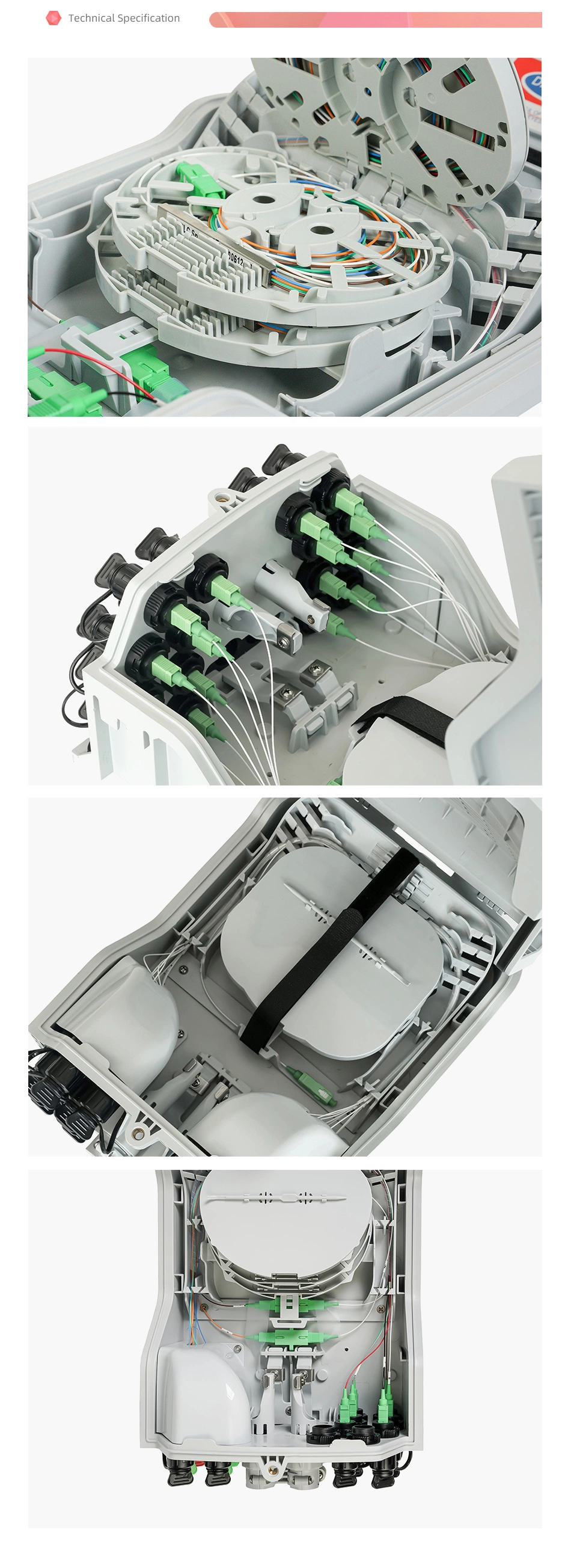 FTTH/FTTX 12/16/24fibers Splice Terminal Enclosure Junction Distribution IP65 Fiber Optic Termination Box