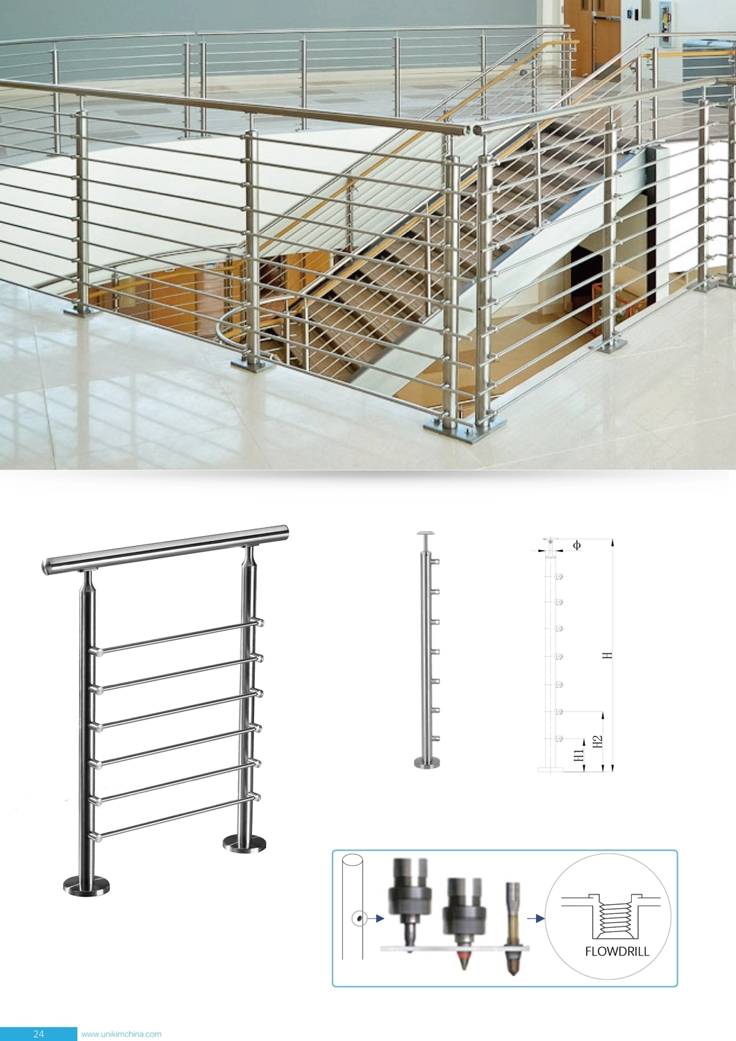 Factory Price Glass Railing Hardware Balustrade Cable Stainless Steel Railing for Decks