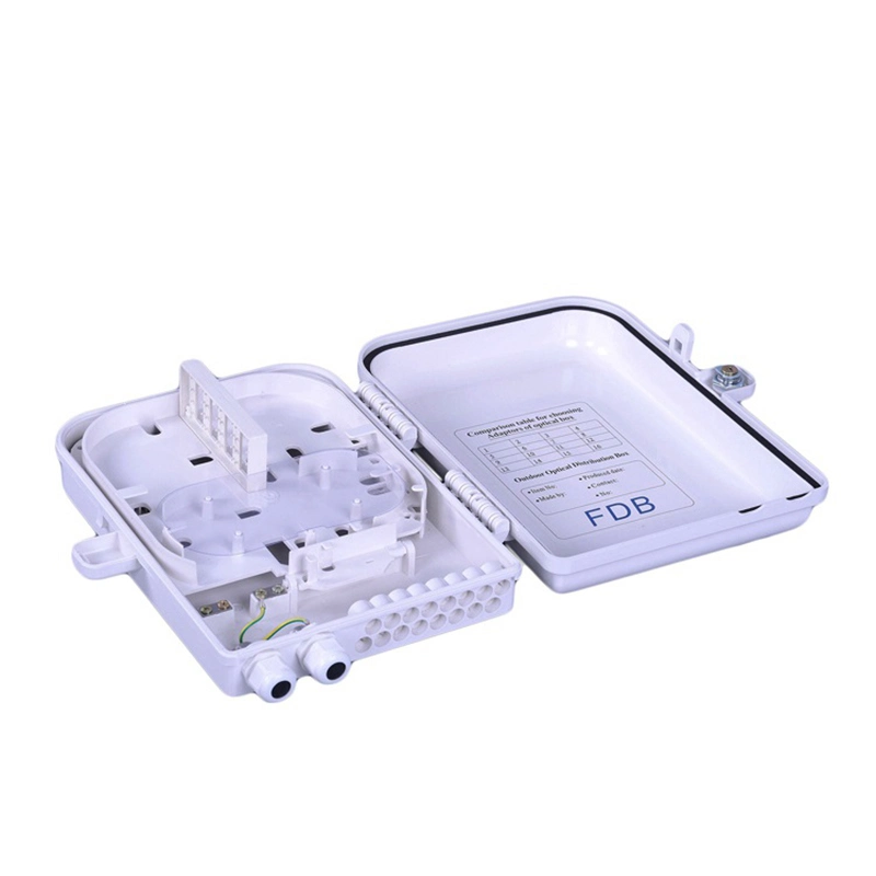 Wall Mounted Fiber Optic Terminal Box ABS/PC Materials FTTH Distribution Box with Splitter