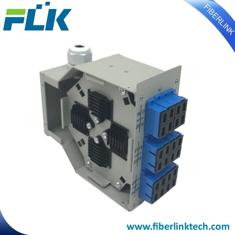 Mini Patch Panel ODF 24*Sc Ports LC FC St DIN Rail Mounted Splice Closure Junction Metal Fiber Terminal Box