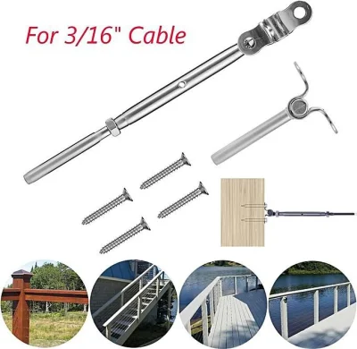 T316 Edelstahl Einstellbarer Winkel Kabelgeländer Hardware für 1/8 &amp; rsquor; Drahtgitter