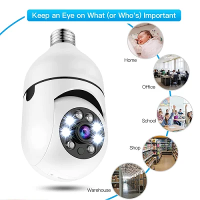  Hot Sell 1296p 3MP Wireless Night Vision Panorama-Überwachungskamera IR LED-Licht WiFi CCTV-Glühlampe Überwachungskamera