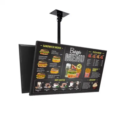 Ultra Schmale Blende 32 43 55 Zoll Werbung Bildschirm Schnell Essen Hanging Restaurant Digital Menu Board Hanging Restaurant Menu Board