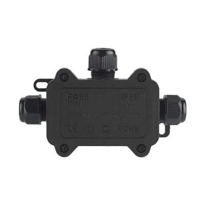  Outdoor Untergrund kleine elektrische Nylon PA66 Kunststoff 2 Wege Kabel Anschluss IP68 Wasserdichte Anschlussdose für LED-Leuchten