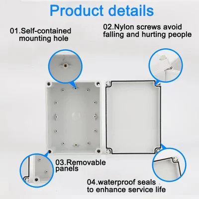 Wasserdichte IP66 elektrische Anschlussdose Drahtanschluss Box quadratisch anpassbar Feld